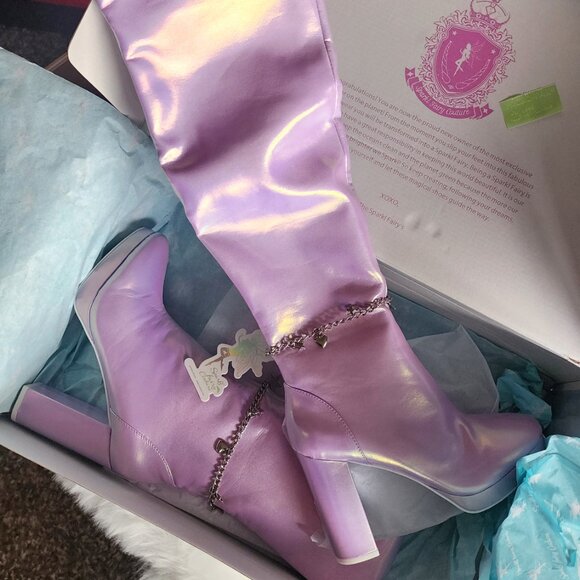 Lilac Fairy Star Thigh High Boots - Picture 2 of 4